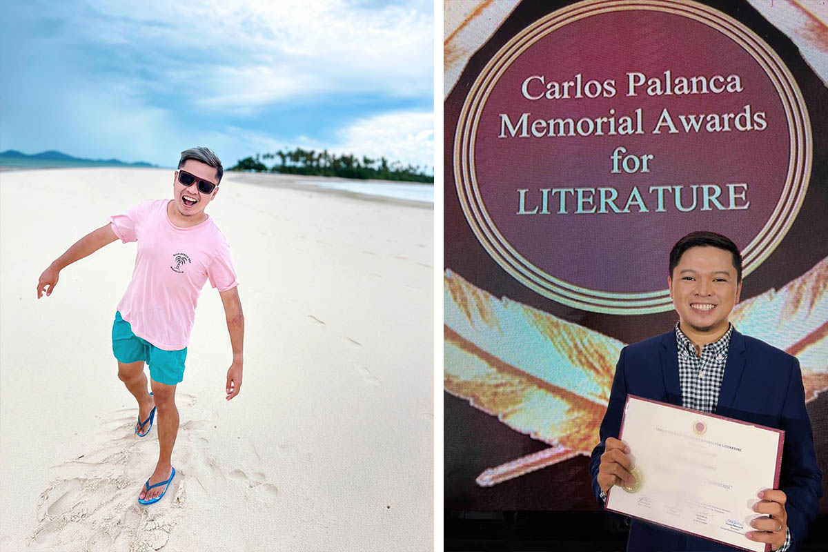 Yosh Dimen winning Palanca Award