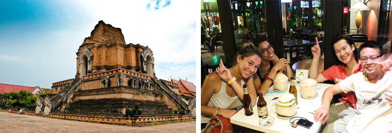 Wat Chedi Luang and the friends I made in Chiang Mai, Thailand